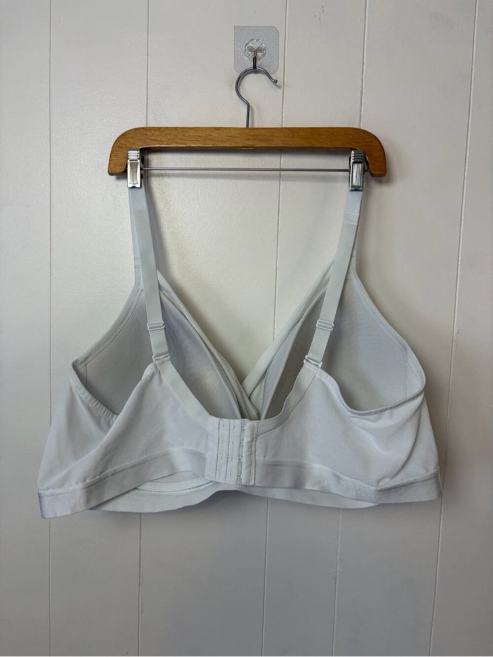 Deesse White Wireless Lounge Plunge Bra White Wire Free 48dd Lingerie Comfort - Picture 5 of 9
